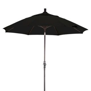 9 Aluminum Collar Tilt Crank Patio Umbrella   Black Sunbrella