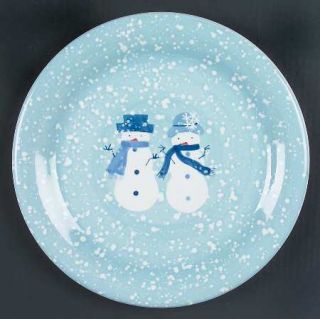 Home Winter Frost Salad Plate, Fine China Dinnerware   Snow Scene With Snow Peop