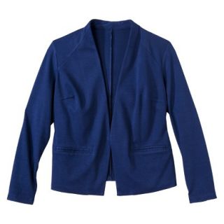 Merona Womens Plus Size Ponte Collarless Jacket   Blue 1
