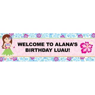Hawaiian Girl Personalized Birthday Banner