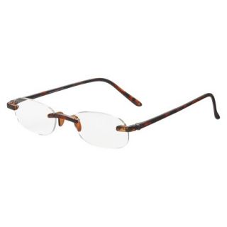 ICU Tortoise Rimless Reading Glasses With Case   +1.25