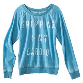 Juniors Shopping Is My Cardio Lightweight Sweatshirt   Blue S(3 5)