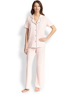 Cosabella Amore Short Sleeve Pajama Set   Pink Lily