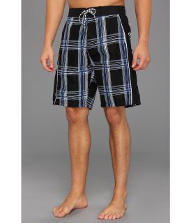 U.S. Polo Assn 11 Plaid with Side Panel Color Block Mens Swimwear (Black)
