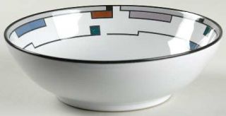 Noritake Metronome Coupe Cereal Bowl, Fine China Dinnerware   Stoneware, Multico