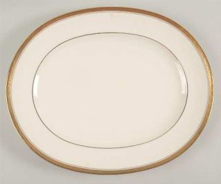 Noritake Ardmore Gold 15 Oval Serving Platter, Fine China Dinnerware   White Sc