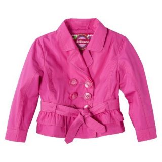 Dollhouse Infant Toddler Girls Ruffled Trench Coat   Pink 12 M