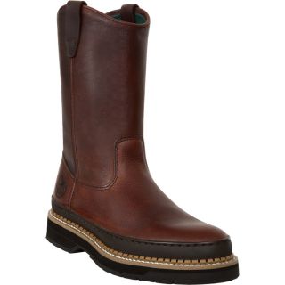 Georgia Giant 9 Inch Wellington Pull On Work Boot   Soggy Brown, Size 8 Wide,