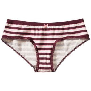 Xhilaration Juniors Cotton With Lace Hipster   Dark Red L
