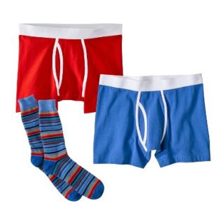 Mossimo Supply Co. Mens Boxer Briefs and Socks 3pc Set   Blue/Red XL
