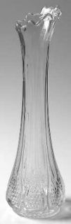 US Glass New Jersey Gold Trim Swung Bud Vase   #15070,Pressed Glass,Loop/Cane, G