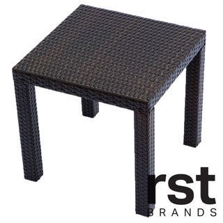 Rst Outdoor Espresso Rattan Patio Side Table