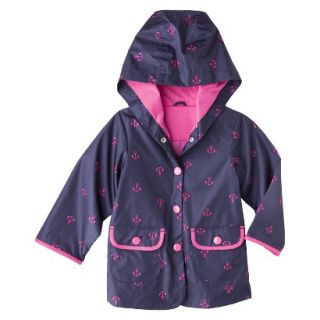 Just One You by Carters Infant Toddler Girls Anchor Raincoat   Navy 5T