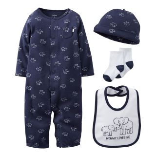 Carters Elephant 4 pc. Layette Set   Boys newborn 6m, Navy Elephant, Navy