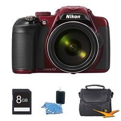 Nikon COOLPIX P600 16.1MP Digital Camera Red Kit