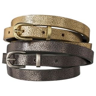 Mossimo Supply Co. Two Pack Shiny Belt   Gold/Silver L