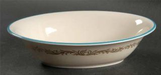 Pickard Baroque 9 Oval Vegetable Bowl, Fine China Dinnerware   Gold Scrolls, Aq