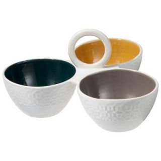 Threshold Ceramic Triple Bowl with Handle