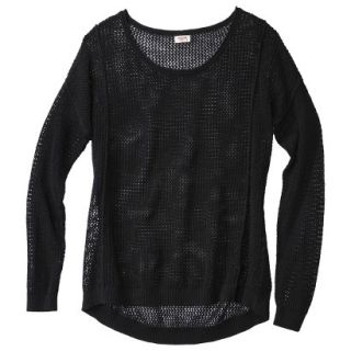 Mossimo Supply Co. Juniors Plus Size Mesh Pullover Sweater   Black 4