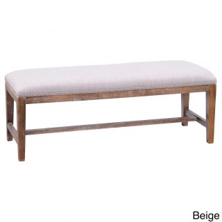 Leno Nailhead Trim Fabric Bench