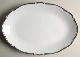 Seyei Majesty 16 Oval Serving Platter, Fine China Dinnerware   Platinum Trim, C