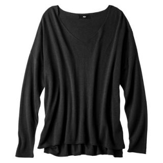 Mossimo Womens Plus Size V Neck Pullover Sweater   Black 3