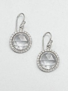 MIJA White Sapphire and Sterling Silver Earrings   White Gold Silver