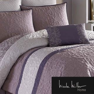 Nicole Miller Damask Purple 7 piece Comforter Set