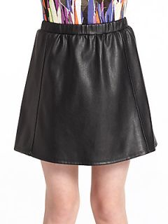 Ella Girl Girls Faux Leather Skirt   Black