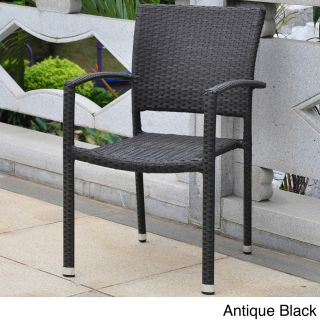 International Caravan Barcelona Resin Wicker/aluminum Outdoor Dining Chairs (set Of 4)