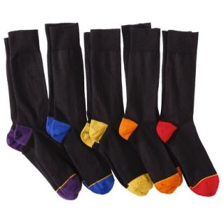 Auro a Gold Toe Brand Mens 5pk Dress Socks   Black/Multicolored