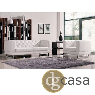 Dg Casa White Allegro Sofa And Chair Set