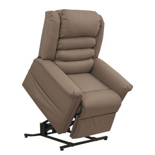 Invincible Powerlift Bonded Leather Cocoa Chaise Recliner