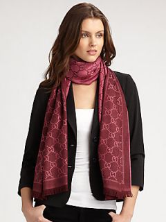 Gucci GG Pattern Scarf   Magenta