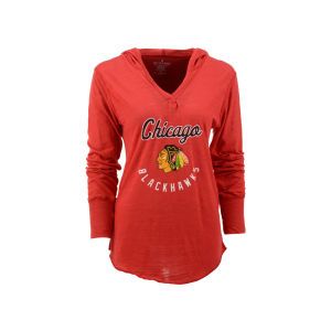 Chicago Blackhawks NHL Womens Long Sleeve Color Script Hooded T Shirt