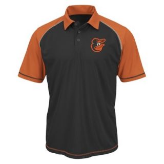 MLB Mens Baltimore Orioles Synthetic Polo T Shirt   Black/Orange (S)