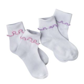 Circo Girls 2 Pack Casual Sock   Chalk Violet 5.5 8.5