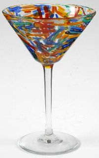 Pier 1 Confetti Martini Glass   Colored Confetti Stripes