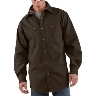 Carhartt Canvas Shirt Jacket   Dark Brown, 4XL, Model S296