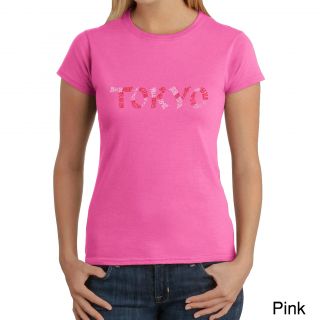 Los Angeles Pop Art Los Angeles Pop Art Womens Tokyo Cities T shirt Pink Size M (8  10)