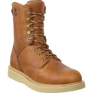 Georgia 8 Inch Wedge Steel Toe EH Work Boots   Barracuda Gold, Size 10, Model