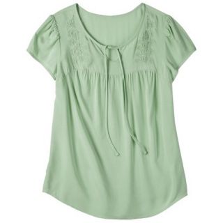 Mossimo Supply Co. Juniors Challis Embroidered Top   Foamy Sea M(7 9)