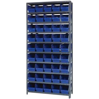 Quantum Storage Complete Shelving System with 6 Inch Bins   36 Inch W x 12 Inch