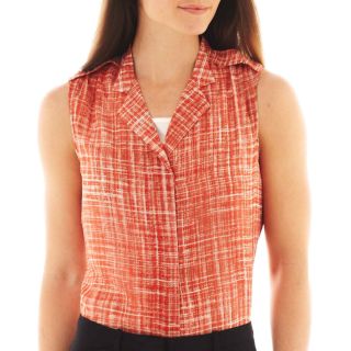 Worthington Sleeveless Top with Cami, Orange, Womens