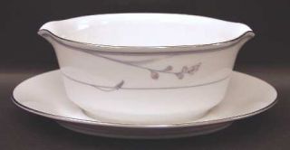 Noritake Chelsea Morn Gravy Boat with Attached Underplate, Fine China Dinnerware