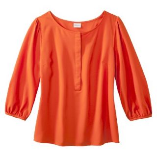 Merona Womens Woven 3/4 Sleeve Blouse   Orange Zing   S