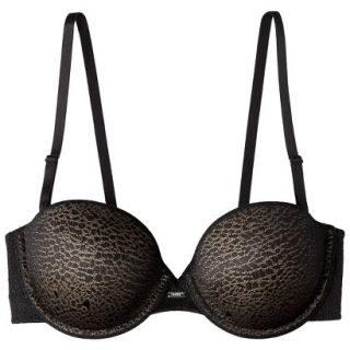 Self Expressions Womens i fit Animal Mesh Strapless Bra, 36C   Black with Body