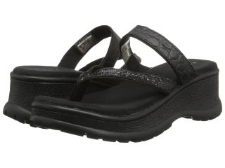 Roper Glitter Strap Comfort Wedge Womens Sandals (Black)