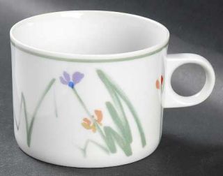 Mikasa Sketch Book Flat Cup, Fine China Dinnerware   Fire & Ice,Flowers With Lon