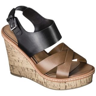 Womens Mossimo Paulette Wedge Sandals   Black 5.5